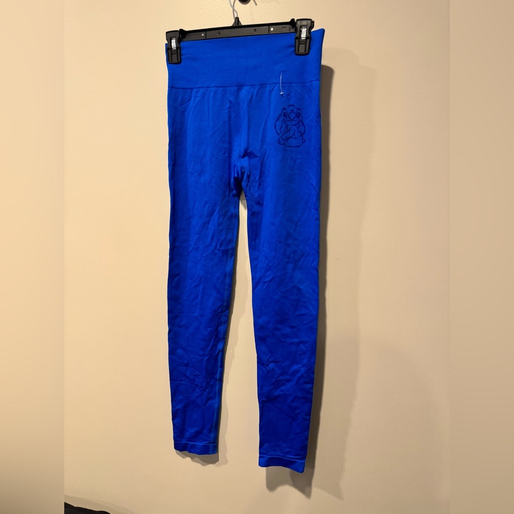Blue Stitch Leggings Print